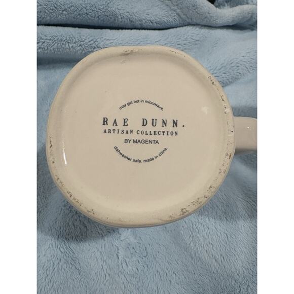 Rae Dunn “Peace” Christmas Coffee Hot Cocoa Mug White with Black writing - Picture 2 of 2